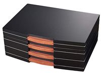 Visol Gerard Black Polished Wood Humidor with Free Laser Engraved Metal Plate (Diamond Monogram)
