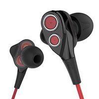 UiiSii T8 in-Ear Earbuds Headphones Dual Dynamic Drivers Earphones with Mic Strong Bass and Noise Reduction Volume Control Headset for Smartphones Computer PC Tablet