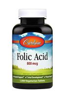 Carlson - Folic Acid, 800 mcg, Provides Important Prenatal Support, 1000 tablets