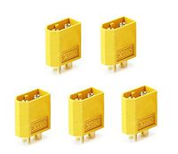 HobbyFlip RC Male XT60 Connectors Plugs Power Li-Po Battery Lead (5pcs/Bag) Compatible with RC Aircraft