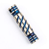 FIRMMTL Small Pill Holder - Carry Your Daily/Emergency Medicine in This Exquisite Titanium Keychain Pill Fob Case(Bule_Silver)