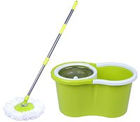 Eco Alpine 360 Degree Magic Spin Mop With Steel Spinner + 1 Refill Pack (Green And White)