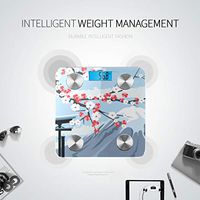 LYAOE Bluetooth Body Fat Scale Graphic Mount Fuji Cherry Blossoms Smart Wireless Scale with LCD Display Measuring Body Weight Bmi and Health Digital Scale