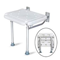 Shower Bench Seat, Wall Mount Fold Away Bath Chair Shower Seat Bench with Adjustable Legs, in Helping The Elderly, Pregnant Women and The Disabled take a Bath