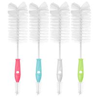 Pack of 4 Bottle Brushes - Bottle Cleaning Brush Set – 11” Baby Bottle Brush - Bottle Brushes for Cleaning With Dual End Nipple Brush – Great for Cleaning Glass Jugs and Long Narrow Neck Sport Bottles