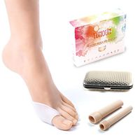 Yunoun 4 Pcs-Silicone Toe Protector Big and Small Toe Joint Protector Hallux Valgus Big Foot Bone Separator Toe Correction Separator Available for Day and Night (Wormwood)