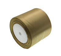 ATRibbons 25 Yards 3 Inches Wide Satin Ribbon Perfect for Wedding Satin Chair Sash and Gift Wrapping (Old Gold)
