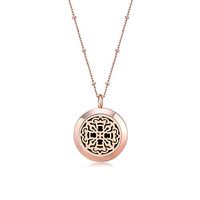 Mesinya Rose Gold Color 316L S.Steel Essential Oils Aromatherapy Diffuser Locket Necklace 20'' Chain (Vintage Cross 1'')