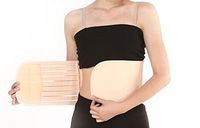 1PCS Beige Striped Style Adjustable Elastic Abdominal Binder Postnatal Belly Waist Slim Slimming Shaper Back Support Girdle Belt Pregnancy Recoery Shapewear Abdomen Corset Staylace for Women (L)