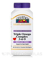 21st CENTURY Omega 3-6-9 Complex ENTERIC Coated 90 Softgels