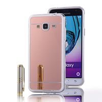 Samsung Galaxy Amp Prime Case, Nicelin Acrylic Plastics Mirror Plane Cover and Soft TPU Material Case for Samsung Galaxy Amp Prime (Cricket) / SM-J320AZ [NOT for Samsung Galaxy Amp 2 ] (Pink Gold)