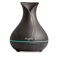 Mystiqs Essential Oil Diffuser, Cool Mist 400ml Ultrasonic Humidifier Wood Grain Calm Your Mood With Lovely Aromatherapy Fragrances Fill Your Home Kitchen Rooms Spa with Pure Soothing Relaxing Scents