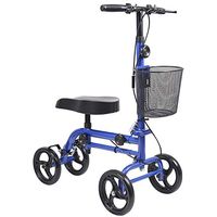Knee Scooter, Give Me Steerable Knee Walker Crutch Alternative with Basket and Dual Hand Brake (Blue)