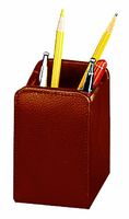 Buddy Products Roma Collection Leather Pencil Cup, Brown, 9240-27