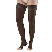 Ames Walker AW Style 48 Sheer Support 20 30Open Toe Thigh Highs w/Band Black XXL