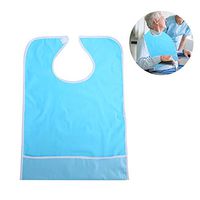 Adult Bibs, Washable Dining Bibs Clothing Protector Waterproof Adult Elder Mealtime Eating Bib Clothes Clothing Protector Dining Aid (Light Blue)