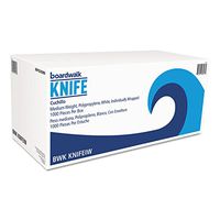 Boardwalk KNIFEIW Mediumweight Wrapped Polypropylene Cutlery, Knives, White, 1000/carton