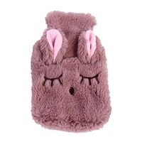 Healifty Hot Water Bottle Cute Rabbit Plush Stuffed Cover Portable Reusable Cute Hot Water Bag for Winter