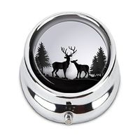 Guojew Deer Custom Fashion Round Pill Box Tablet Holder Pocket Purse Organizer Case Decoration Box