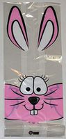 tkcathyschaos lot 20 Pink Easter Bunny Rabbit Cello Clear Goody Bags Candy Gifts Treats 5x11