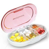 Travel Pill Box, LifeEasier Portable BPA Free Tritan Weekly Fish Oil Supplements Vitamin Pills Medicine Pocket Organizer Case with 6 Compartments for Hiking and Camping Outdoors Sports (Pink)