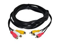 3 RCA Male Jack to Female Audio Composite Extension Video Cable DVD (10FT)