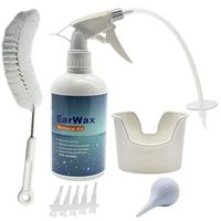 Paddsun Hear Earwax Remover Kit for Adult Kids,Includes: Ear Wash Bottle, Wash Basin, Flexible Tube,5 Extra Tips,Small Bulb Syringe,Cleaning Brush