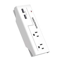 VASTFAFA Multi Wall Outlet Adapter Surge Protector 1050 Joules with 2-USB Ports Wall Charger, Wall Mount Charging Center 2 Outlet Wall Mount Adapter for Home, School, Office(White).