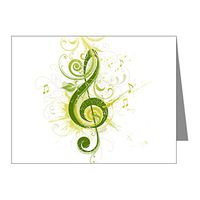 Note Card Musician Green Treble Clef