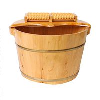 Foot Tub, Wooden Household Wash Basin，Foot Spa Wooden Tub Artifact Foot Tub for Soaking Feet，with lid (Size : A)