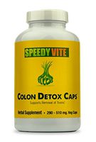 SpeedyVite Colon Detox Supports Natural Removal of Toxins* Organic Clay Bentonite, Charcoal Psyllium Seed & Husk Flax Seed Apple Fiber/Pectin Slippery Elm Fennel- Powder in 290 Veg Caps