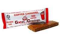 Good Cravings Whole Food Vegan Protein Bar, Coffee Caramel, 16g Plant Based Protein, Raw, No Added Sugar, Dairy Free, Gluten Free, Soy Free, High Fiber, No Preservatives, 12-Pack, 2.2oz bar