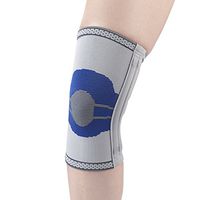 CHAMPION Elastic Knee Support Compression Sleeve, with Flexible Stays, Gray (Side Stays), Medium