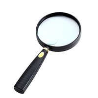 ZH Magnifier Acrylic Hand-held Magnifying Glass, Old Man High-Definition High-Definition Lens Reading Newspaper to See Phone 90MM Portable