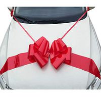 Big Red Car Bow Ribbon for Car Decor Wedding New Houses Party Celebration (Red)