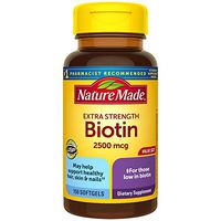 Nature Made Biotin 2500 mcg Softgels 150 Ct, Support Healthy Hair, Skin, Nails† (Packaging May Vary)
