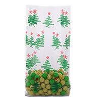 Little Green Trees Christmas Favor Bags 3-1/2" X 2" X 7 1/2" Halloween - 1.2 mil Thick