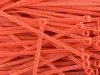 6 Inch Orange Miniature Nylon Cable Tie - 100 Pack