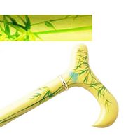 Hand Painted Wood Cane With Derby Handle (Yellow Boats)