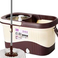 Mop Deep Cleaning Household Rotary, Household Wet And Dry Bucket Automatic Drying (Color : Brown, Size : 46X26.5X23Cm)-Brown,46X26.5X23Cm