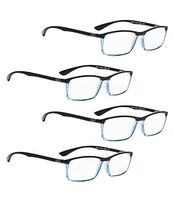 READING GLASSES 4 pack Slim Readers (Black Blue, 1.00)