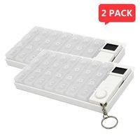 YepLife Automatic Pill Dispenser, Round Weekly 7-Day 28 Grids Electric Medicine Pill Organizer Case with Removable LED Alarm Timer (White)
