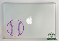 Baseball Vinyl Decal Sized to Fit A 15" Laptop - Purple