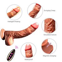 AYQZF Pleasure ToyLifelike Dick with Multi Frequency Vibration for Personal Care Double Layer Ultra-Soft Silicone Stick Mén Beginners Advanced Didos,Medical Grade Silicone T-Shirt
