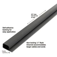 1-1/2 Nonlocking J Channel, Black, Sold as 2 Each