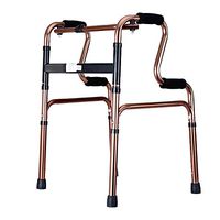 XHRHao Foldable Walker 8 Adjustable Height Levels(72-90cm) Made of Aluminum Alloy Rollator Lightweight Shower Chair Fuction Waterproof Portable Walk Assist for Elderly Brass (Color : Brass, Size : A)