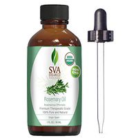 SVA Organics Rosemary Essential Oil Organic USDA 1 Ounce Pure and Natural for Skin, Face, Hair Care, Aromatherapy, Diffuser, Hair Growth, Conditioner