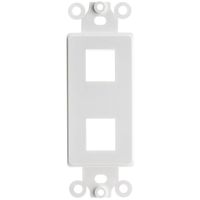 CableWholesale Decora Wall Plate Insert, White, 2 Hole for Keystone Jack