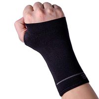 Compression Wrist Support Sleeve - Relieve Carpel Tunnel, Wrist Pain - Best Wrist Support - Improve Circulation and Support Wrist (Midnight Black - 1 Sleeve, M)