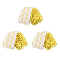 CLEANHOME Microfiber Flip Mop Refill 3 Pack,Washable Dust Mop Pads for Dry/Wet Use,Double Sided All Surface Cleaning,Yellow